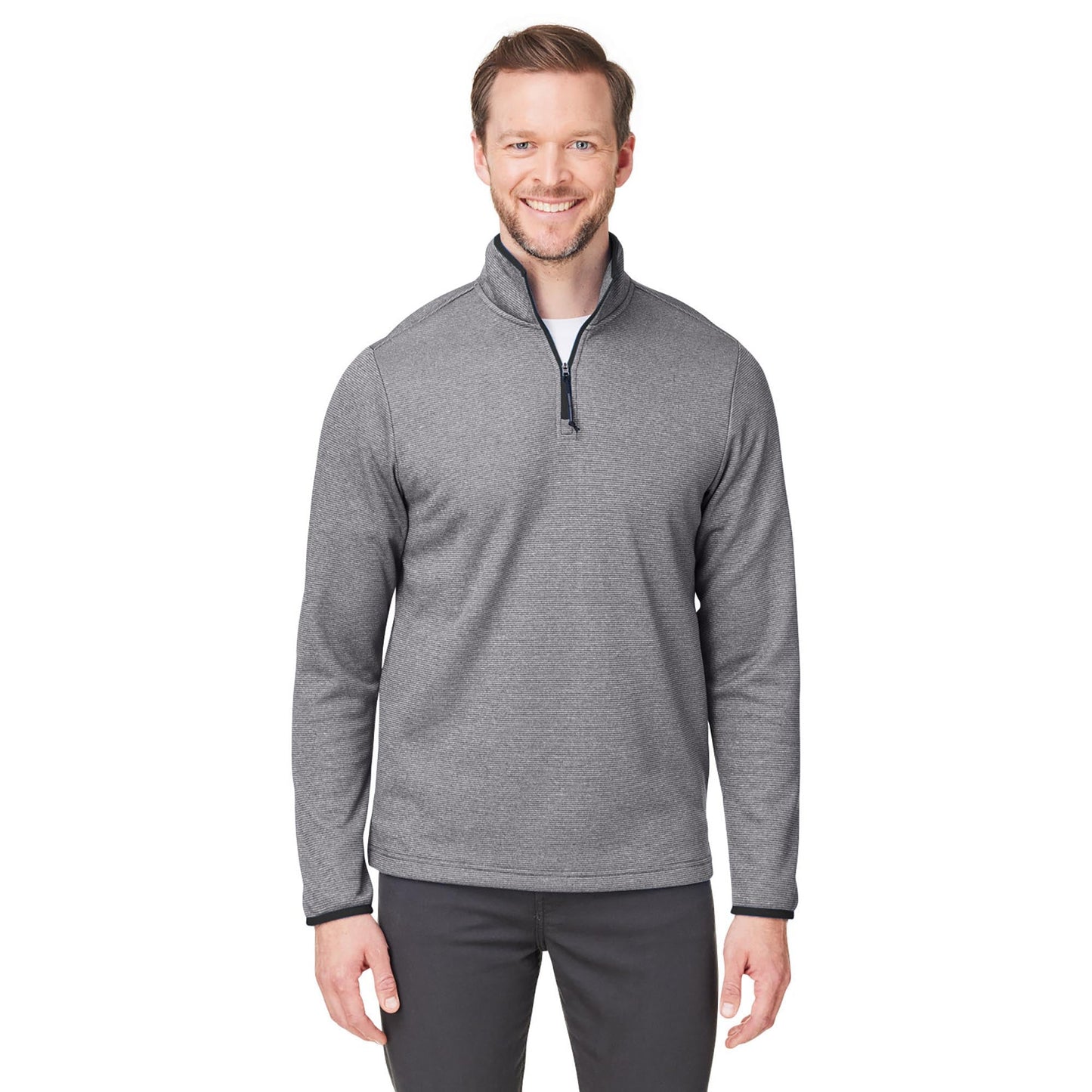 Black/White Jacket - Core 365 - Heathered Stripe Design