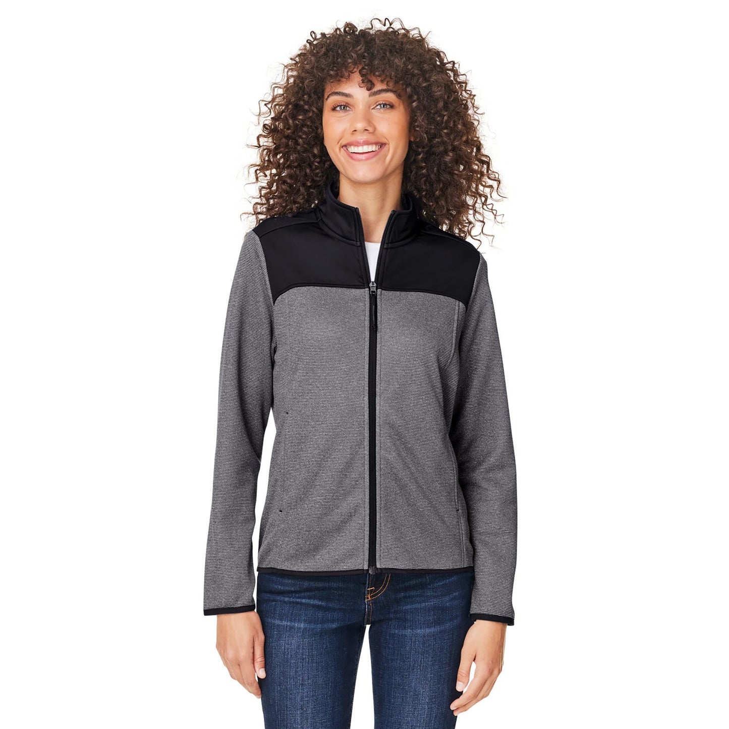 Black/White Jacket - Core 365 - Heathered Knit