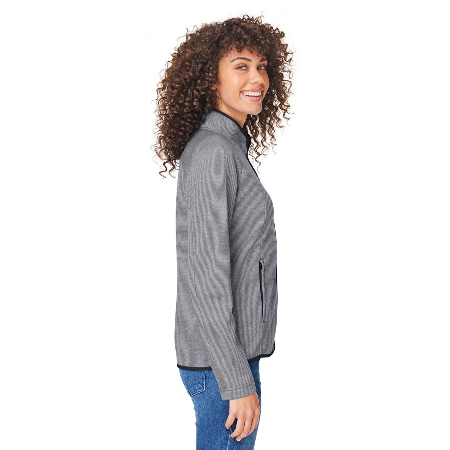 Black/White Jackets - Core 365 - Heathered Stripe Design