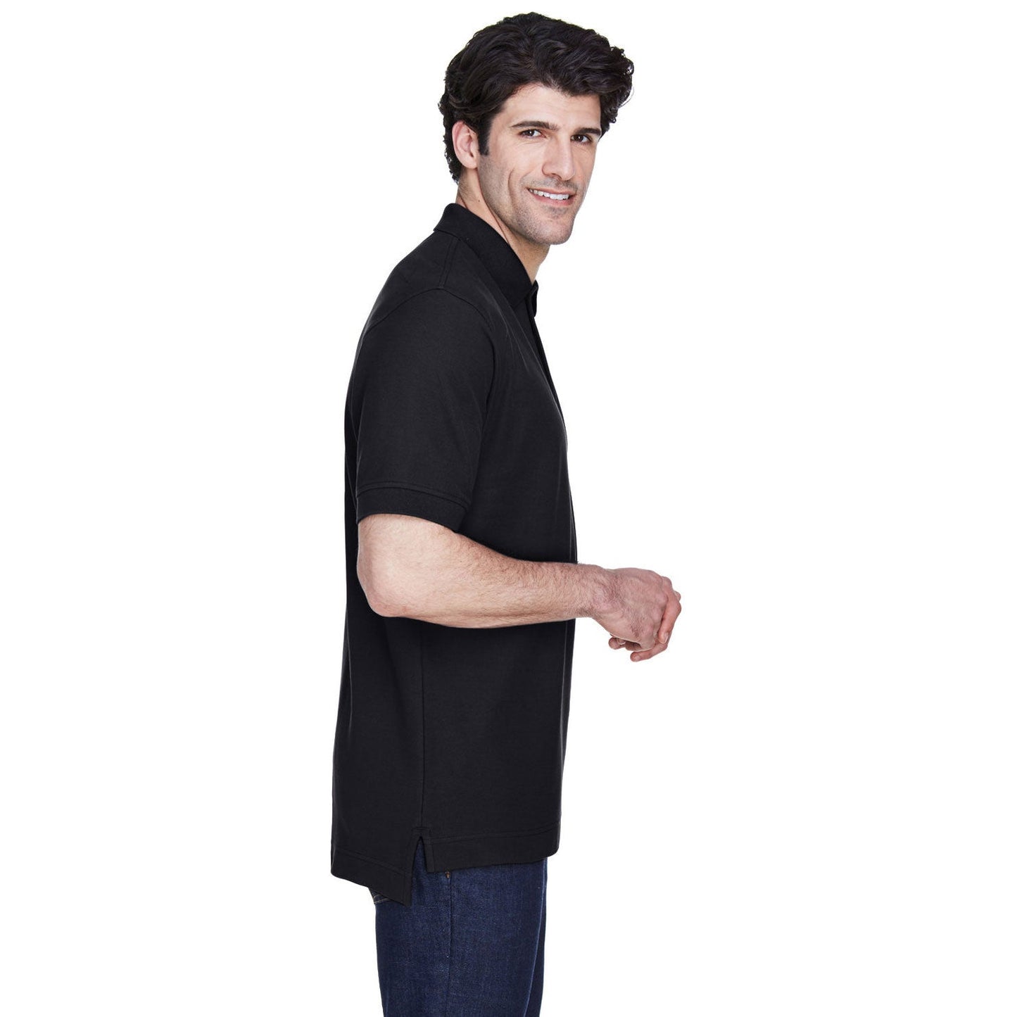Black Polo Shirt - Devon & Jones - Pima Cotton Soft
