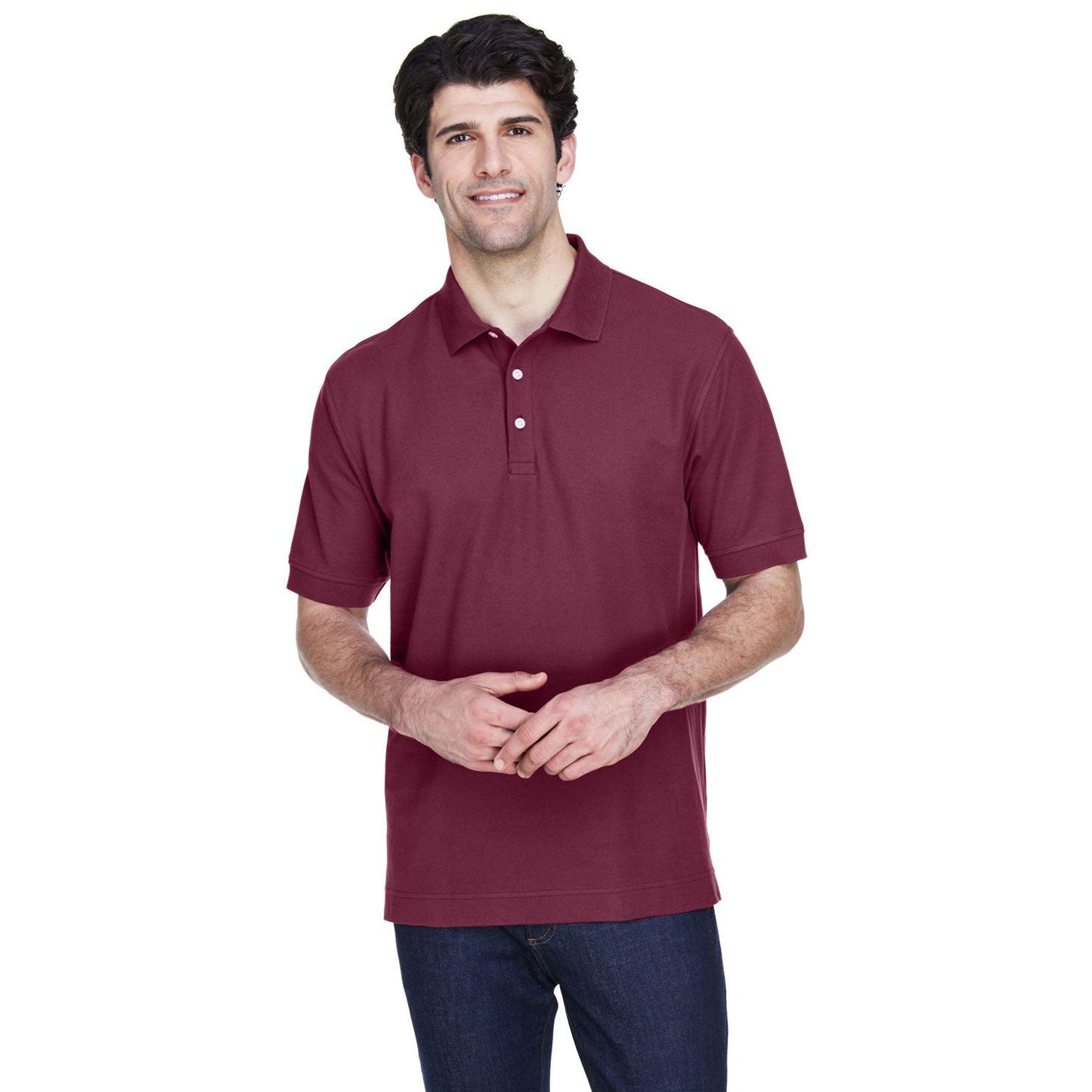 Black Polo Shirt - Devon & Jones - Pima Cotton Soft