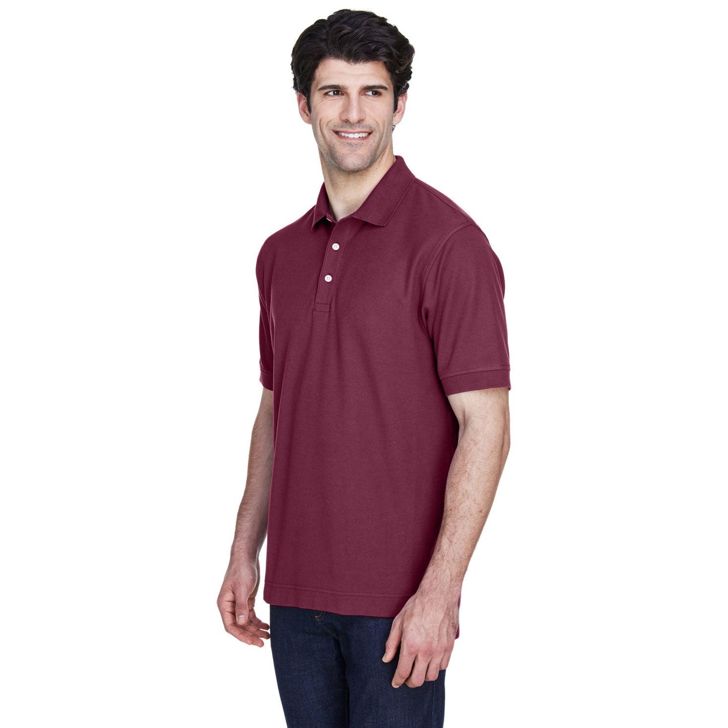 Black Polo Shirt - Devon & Jones - Pima Cotton Soft