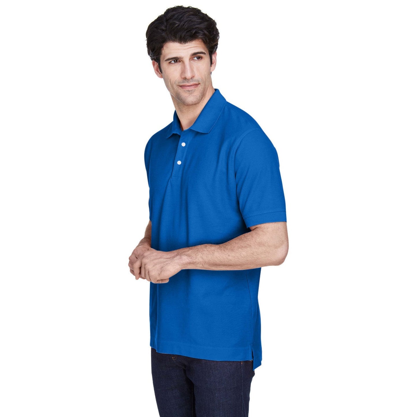 Black Polo Shirt - Devon & Jones - Pima Cotton Soft