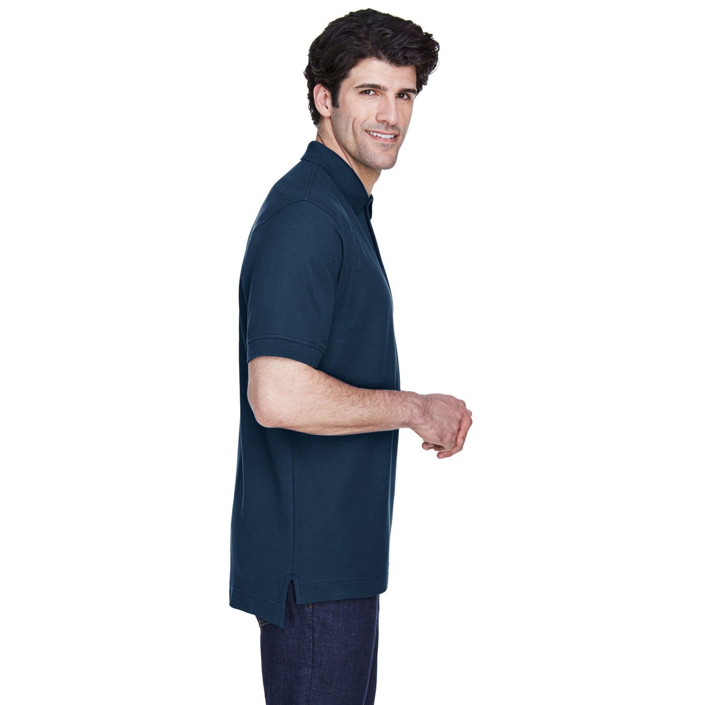 Black Polo Shirt - Devon & Jones - Pima Cotton Soft