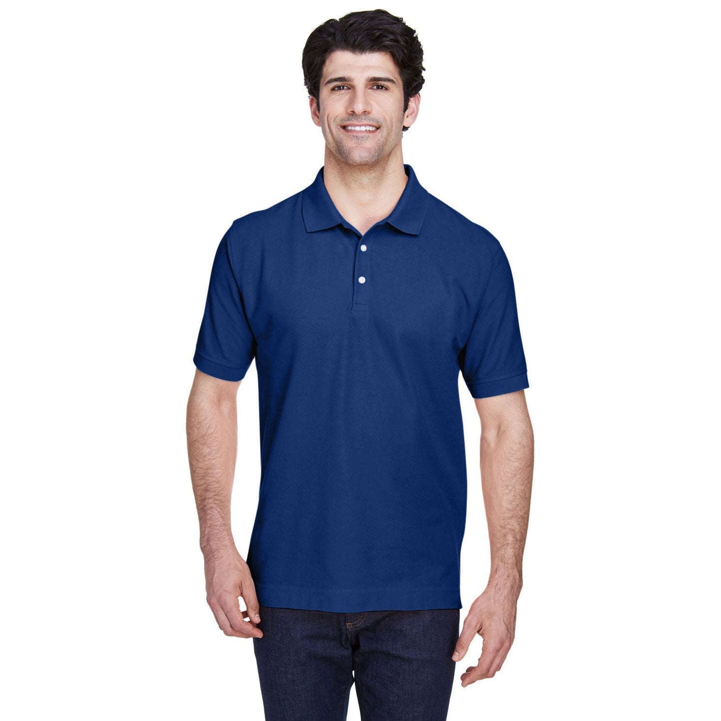 Black Polo Shirt - Devon & Jones - Pima Cotton Soft