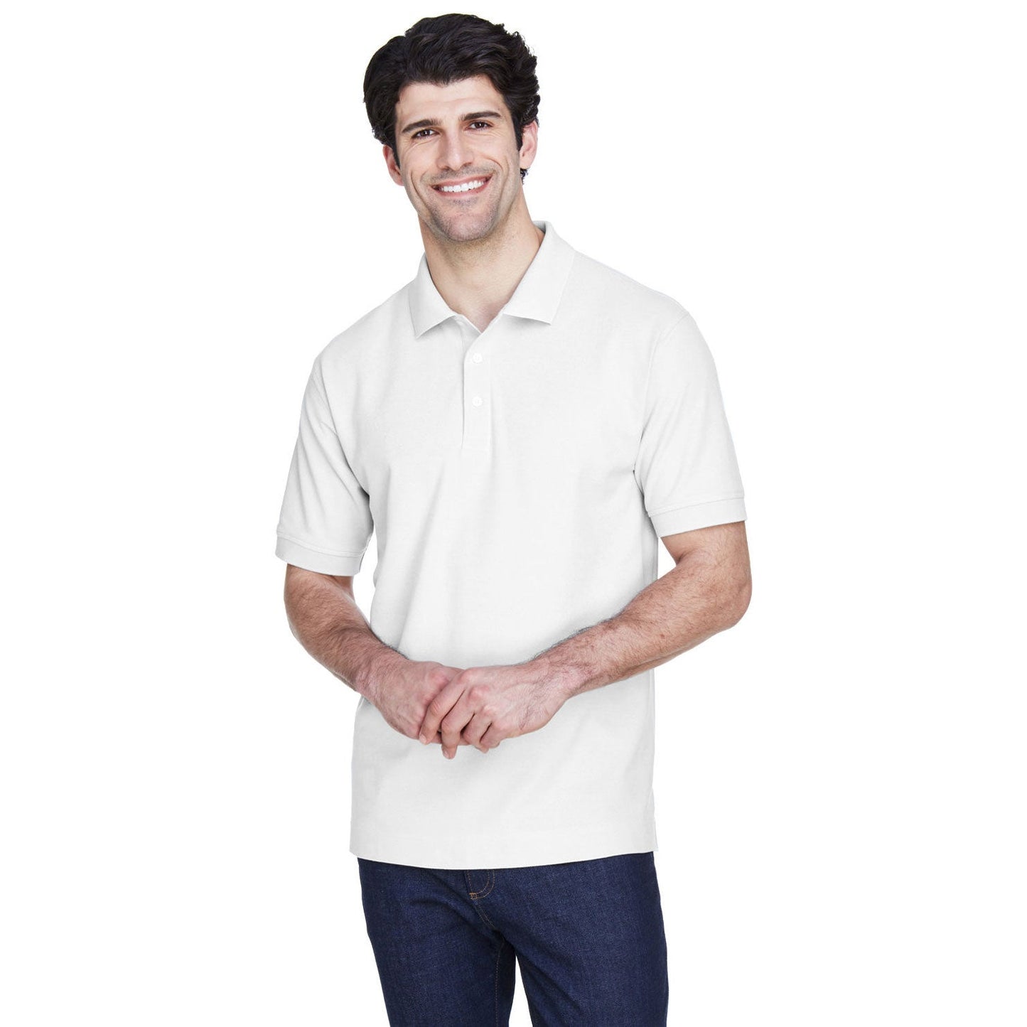 Black Polo Shirt - Devon & Jones - Pima Cotton Soft
