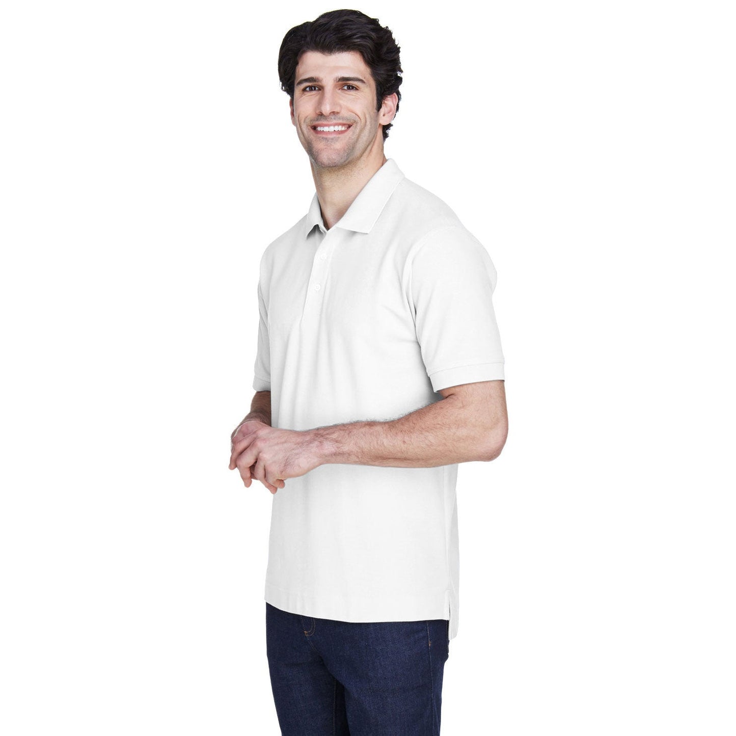 Black Polo Shirt - Devon & Jones - Pima Cotton Soft