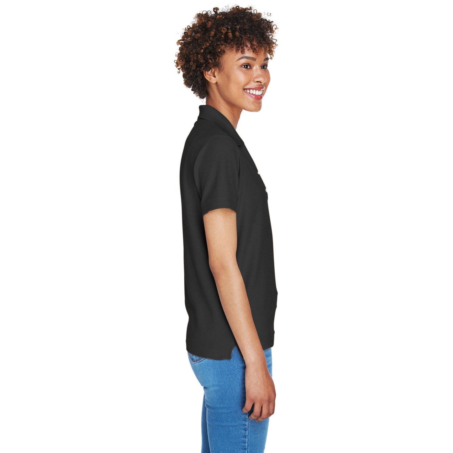 Black Polo Shirt - Devon & Jones - Pima Cotton Soft