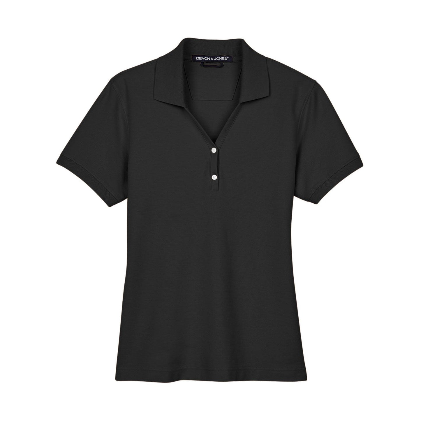 Black Polo Shirt - Devon & Jones - Pima Cotton Soft