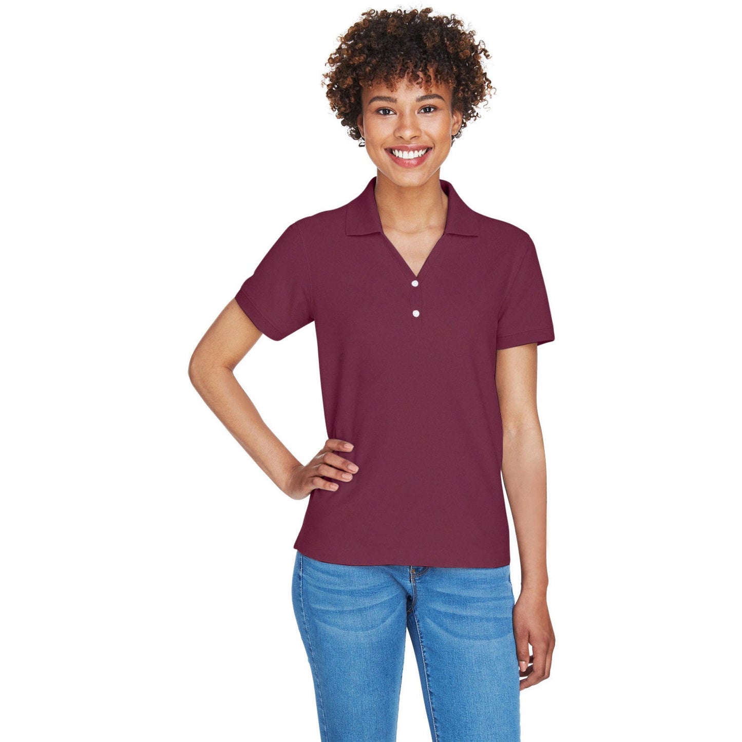 Black Polo Shirt - Devon & Jones - Pima Cotton Soft
