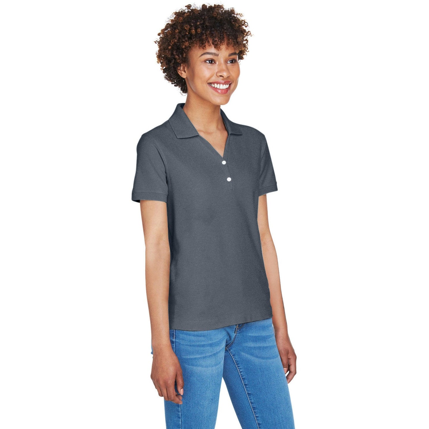 Black Polo Shirt - Devon & Jones - Pima Cotton Soft