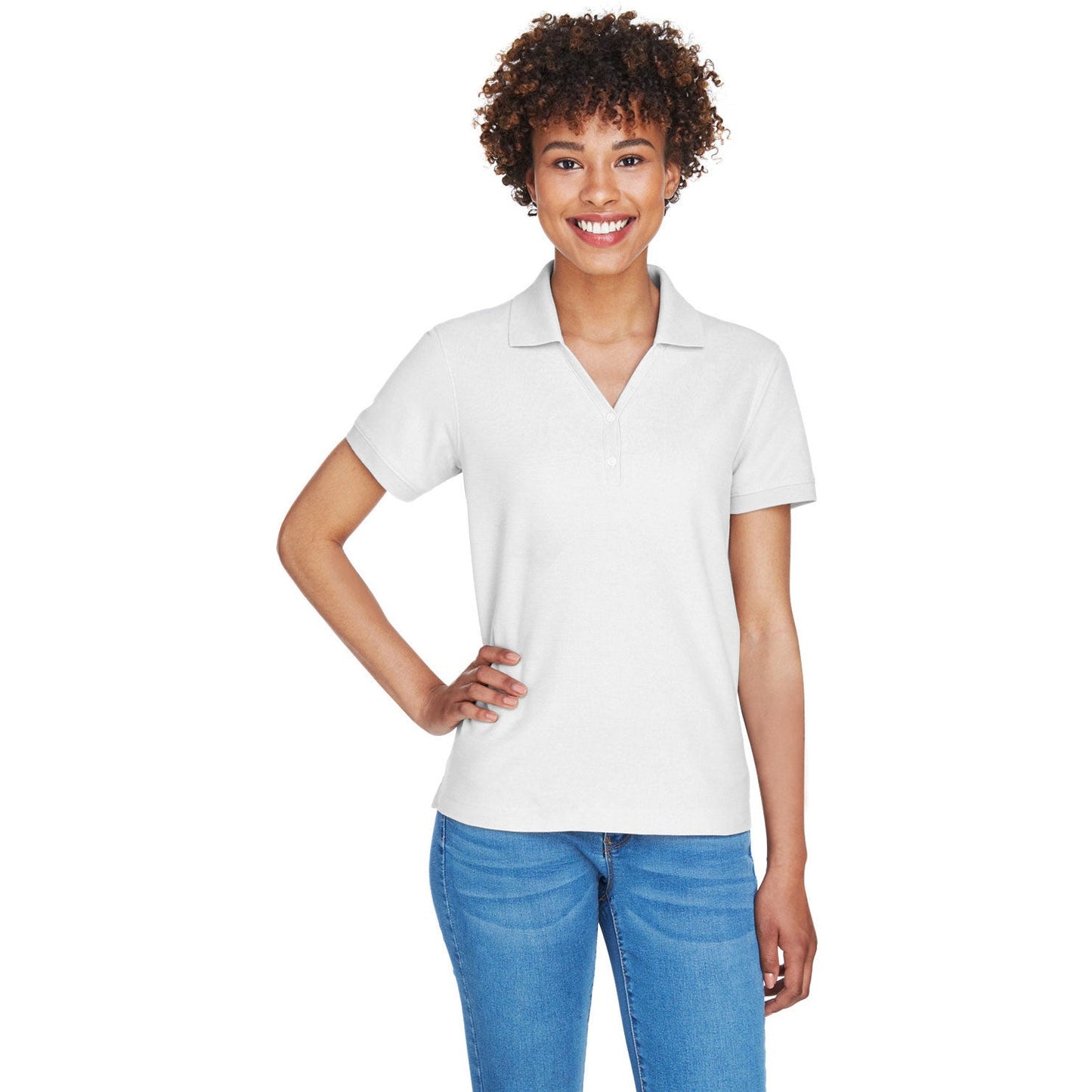 Black Polo Shirt - Devon & Jones - Pima Cotton Soft
