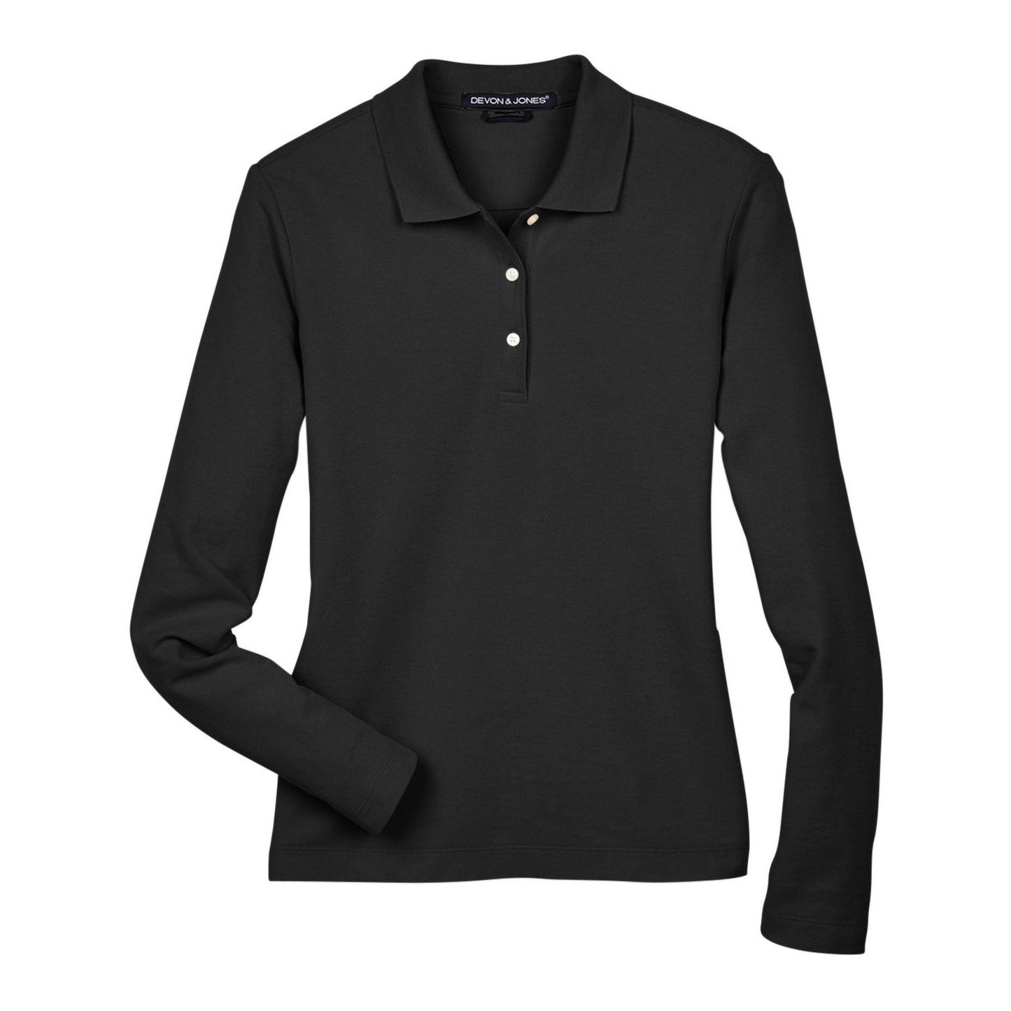 Black Polo Shirt - Devon & Jones - Pima Cotton Comfort