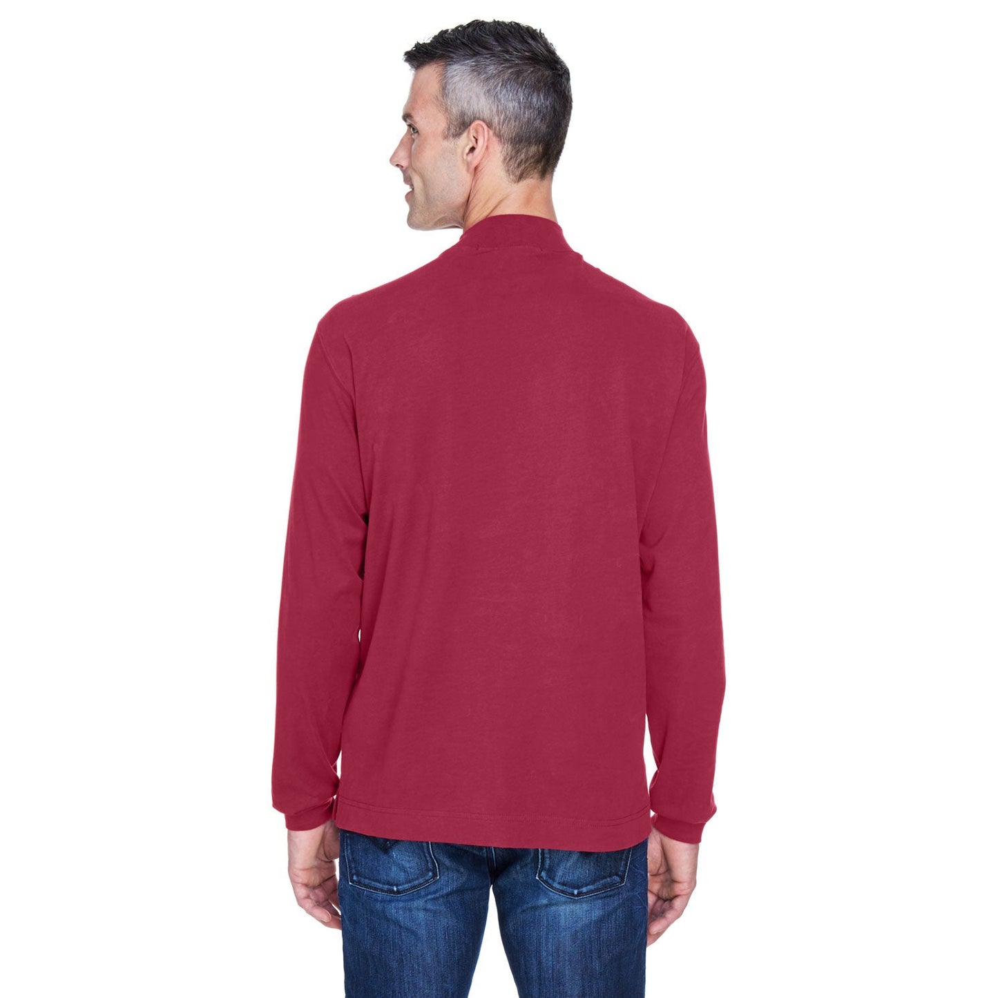 Black Sweatshirts - Soft Mock Turtleneck - Devon & Jones - Cotton Comfort
