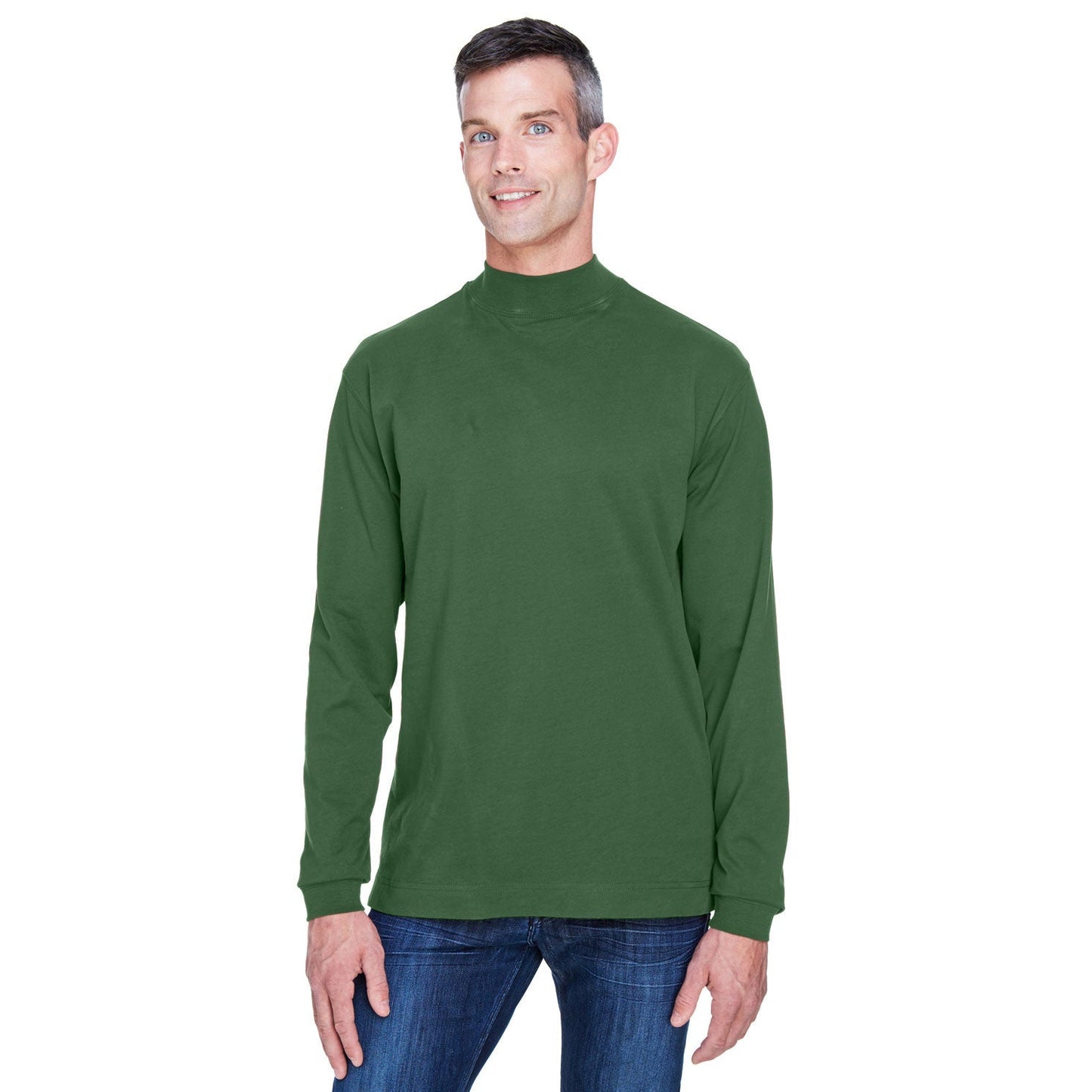 Black Sweatshirts - Soft Mock Turtleneck - Devon & Jones - Cotton Comfort