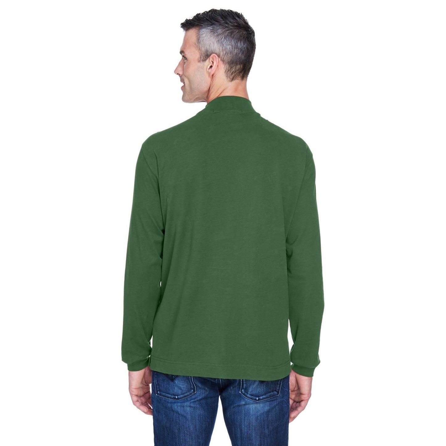 Black Sweatshirts - Soft Mock Turtleneck - Devon & Jones - Cotton Comfort
