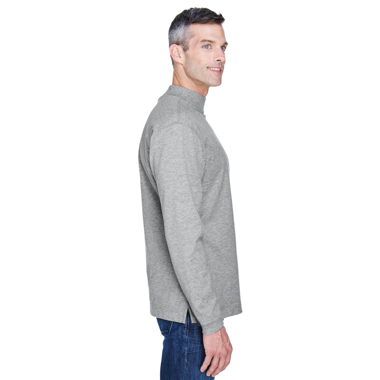 Black Sweatshirts - Soft Mock Turtleneck - Devon & Jones - Cotton Comfort