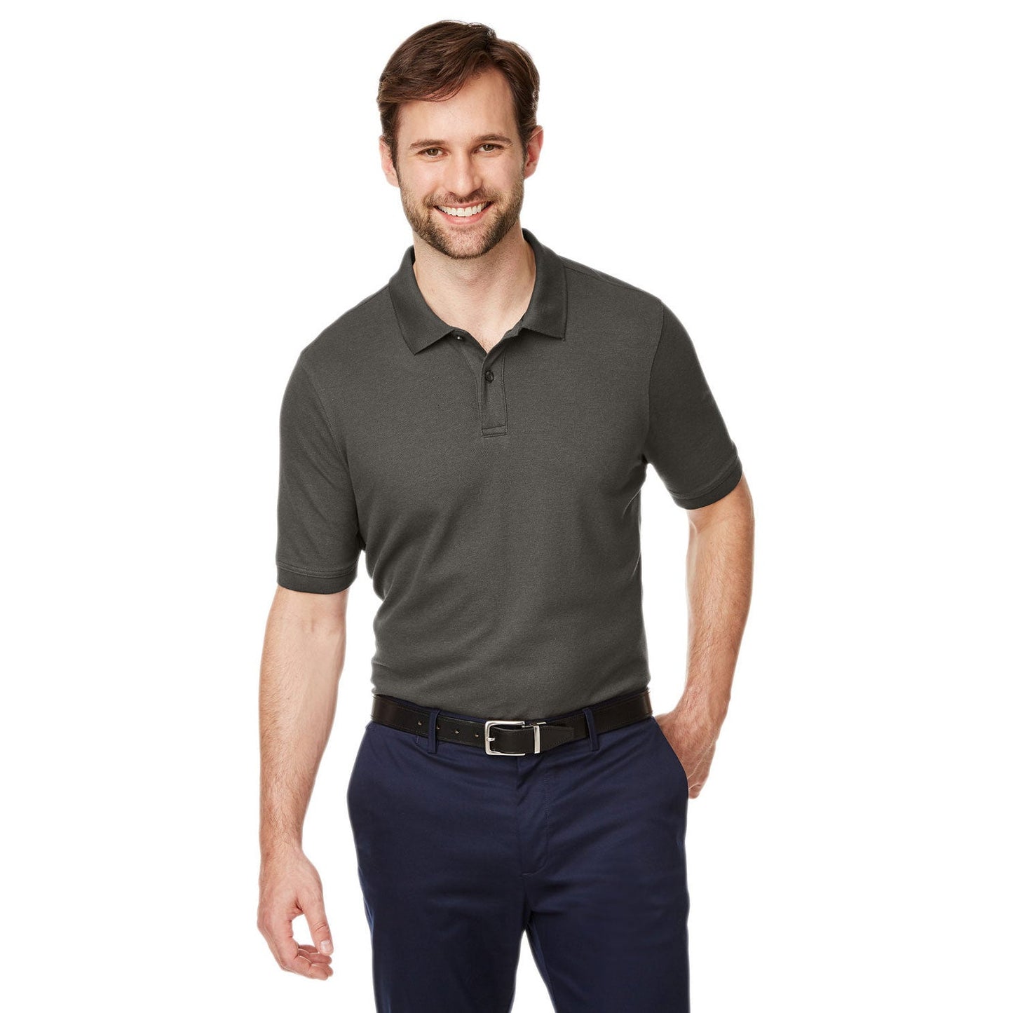 Black Polo Shirt - Devon & Jones - Performance Fabric