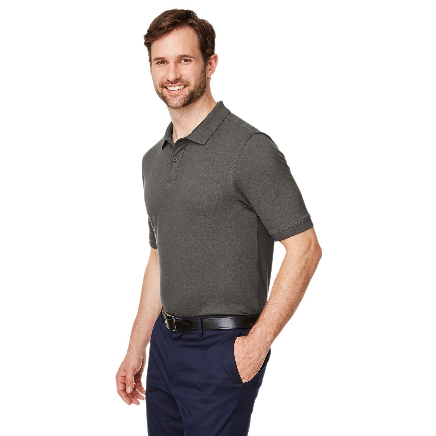 Black Polo Shirt - Devon & Jones - Performance Fabric