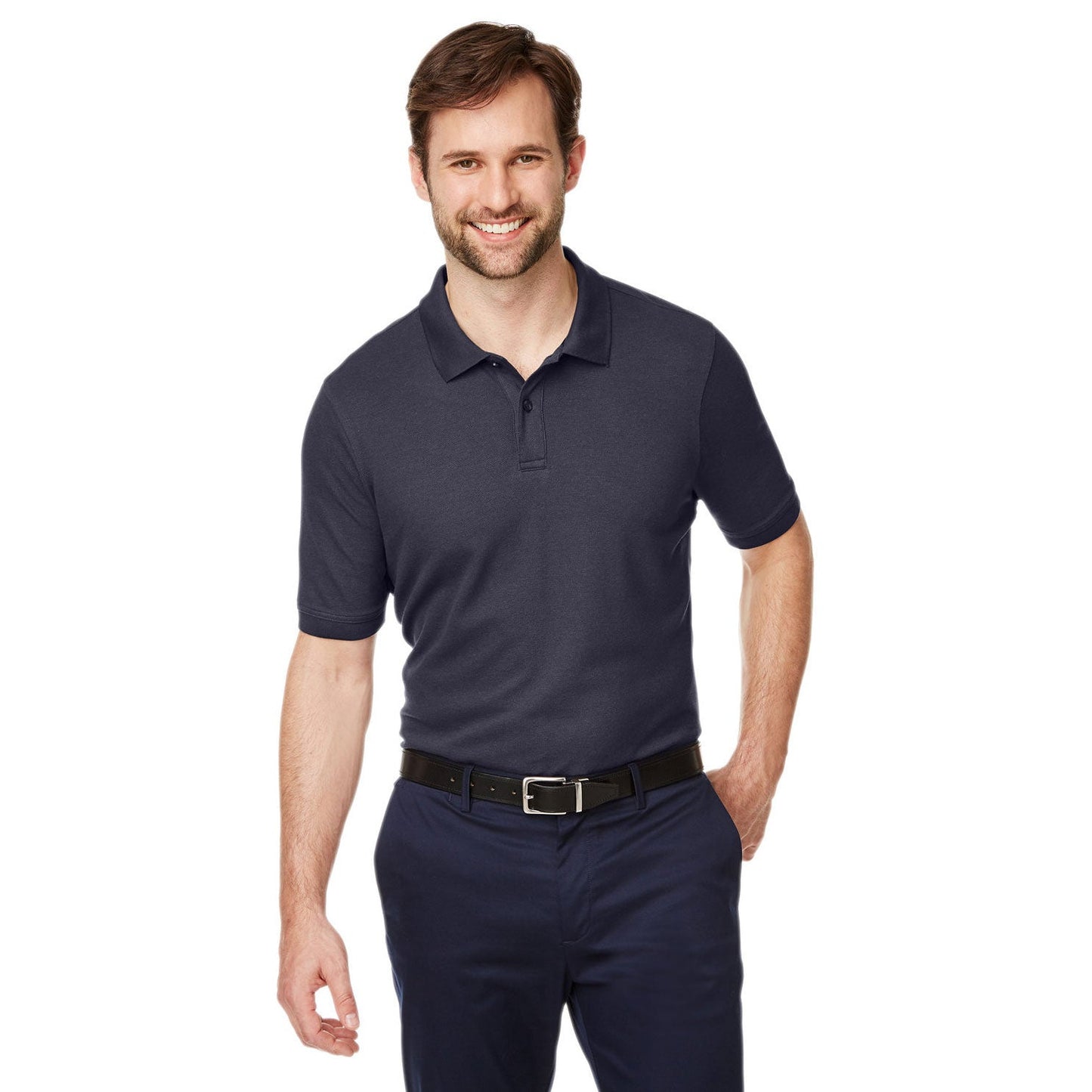 Black Polo Shirt - Devon & Jones - Performance Fabric