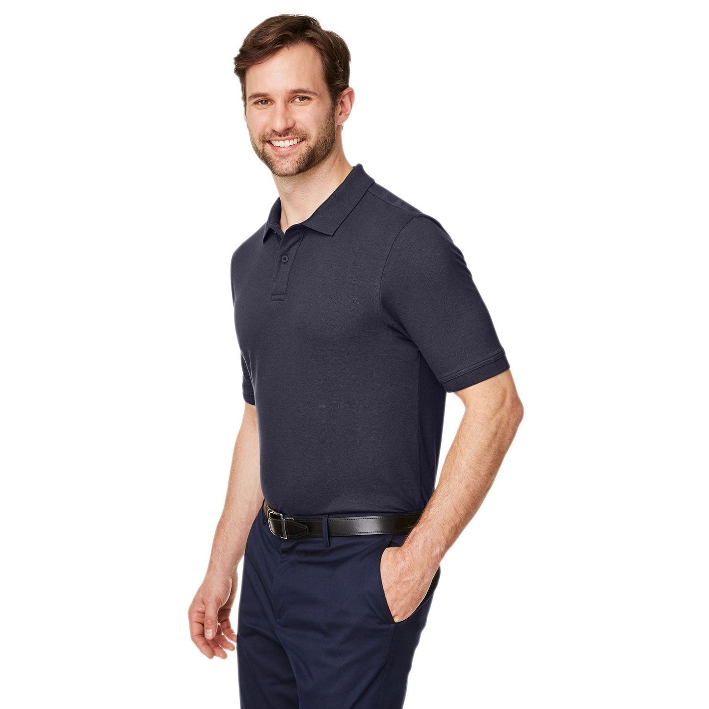 Black Polo Shirt - Devon & Jones - Performance Fabric