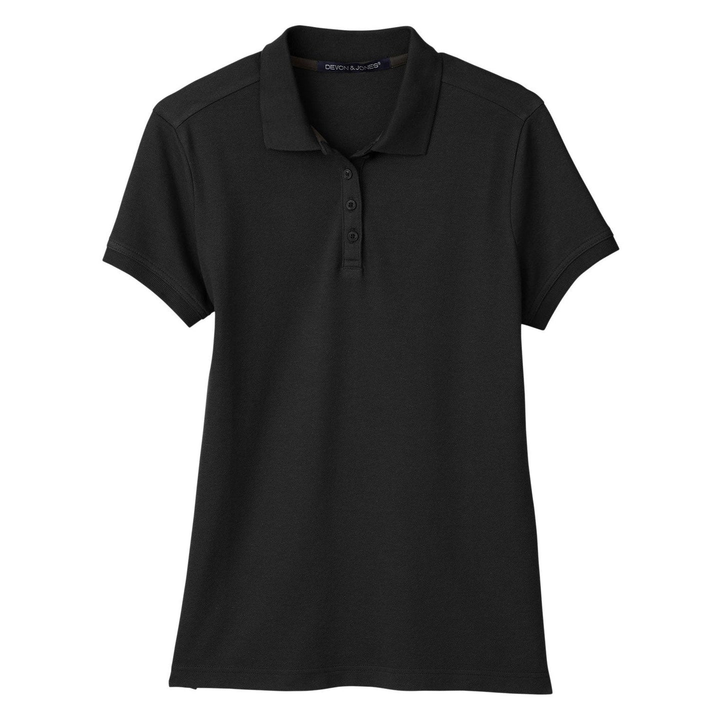Black Polo Shirt - Devon & Jones - Moisture-Wicking