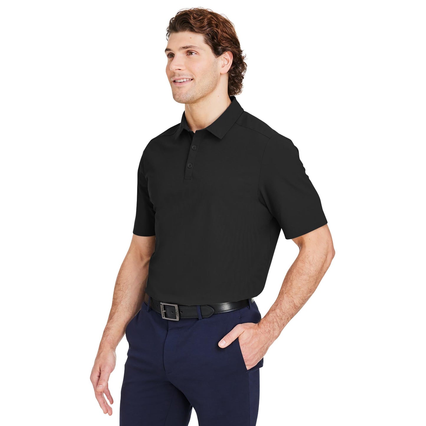 Black Polo Shirt - Devon & Jones - Performance Fabric