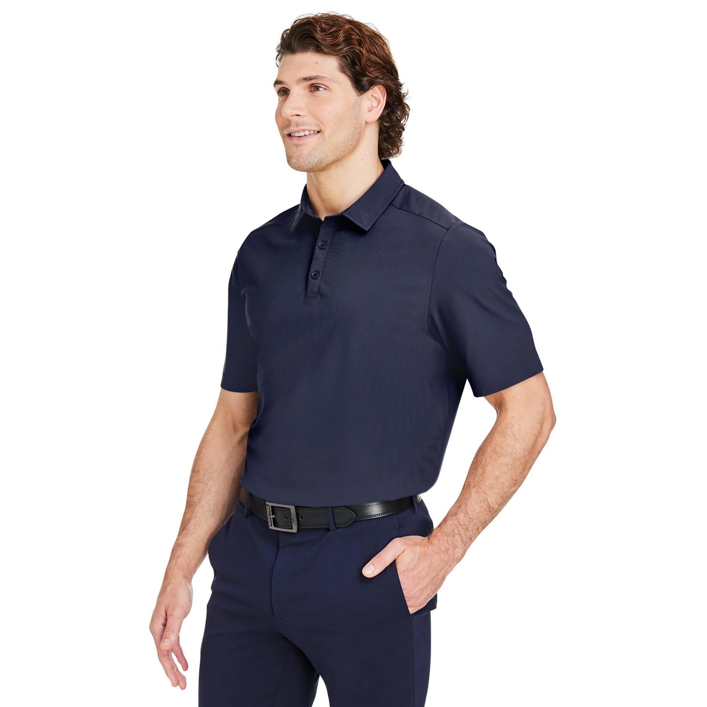Black Polo Shirt - Devon & Jones - Performance Fabric
