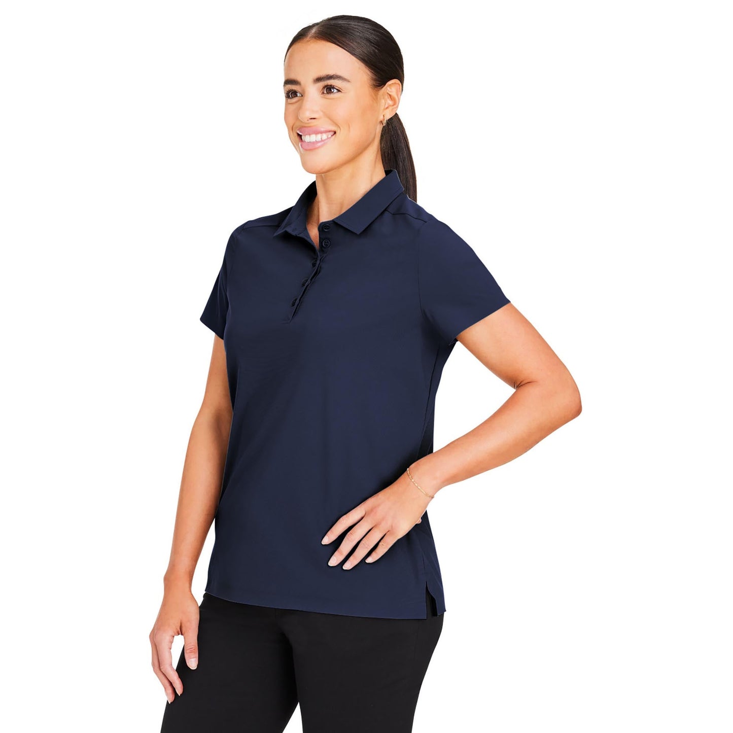 Black Polo Shirt - Devon & Jones - Performance Fabric