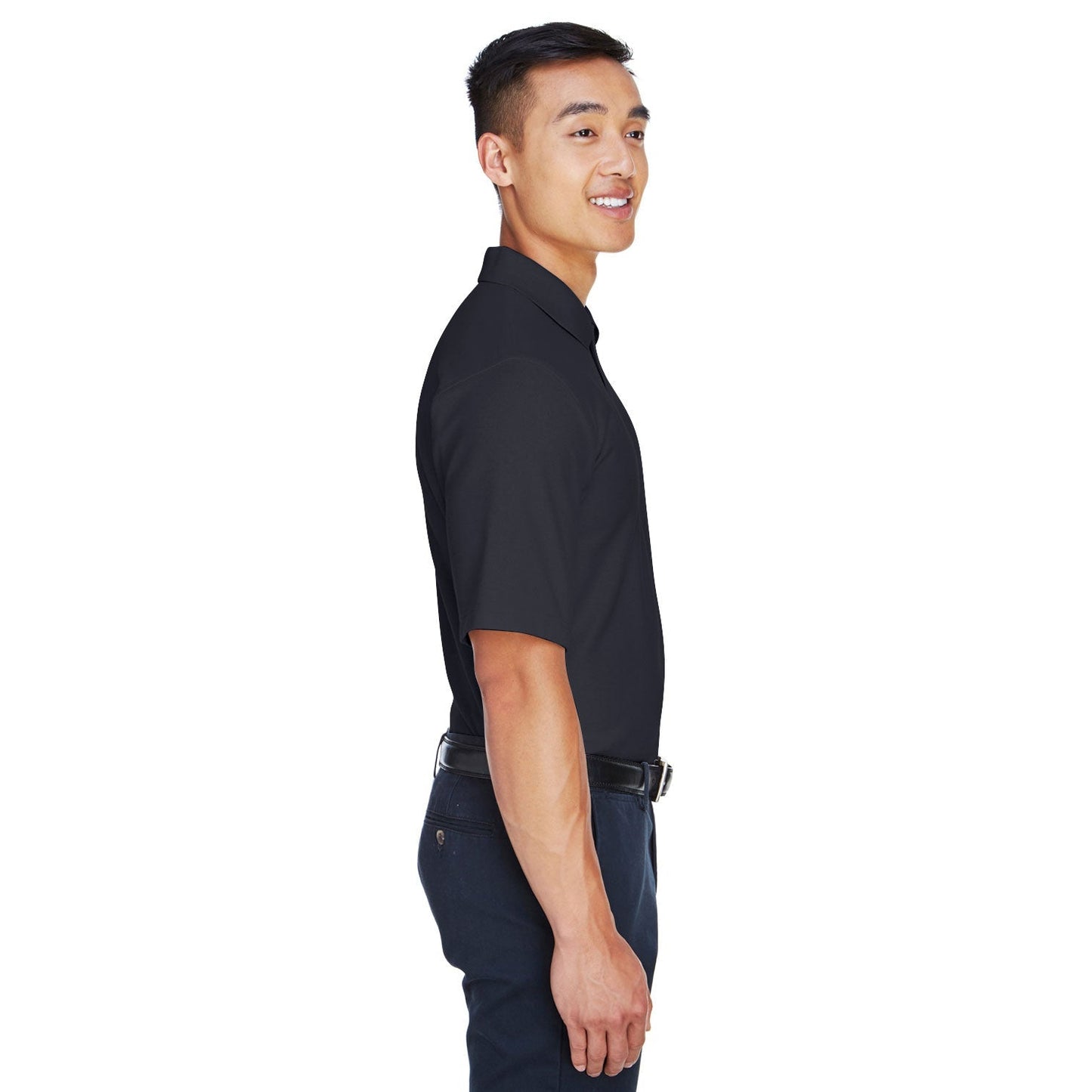 Black Polo Shirt - Devon & Jones - Performance Cotton