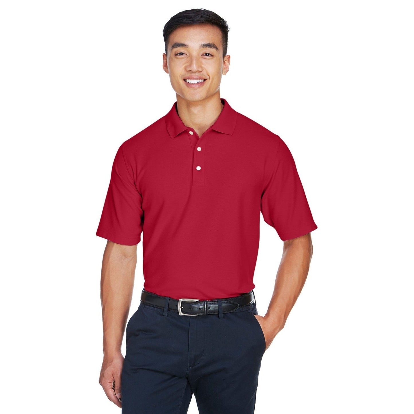 Black Polo Shirt - Devon & Jones - Performance Cotton