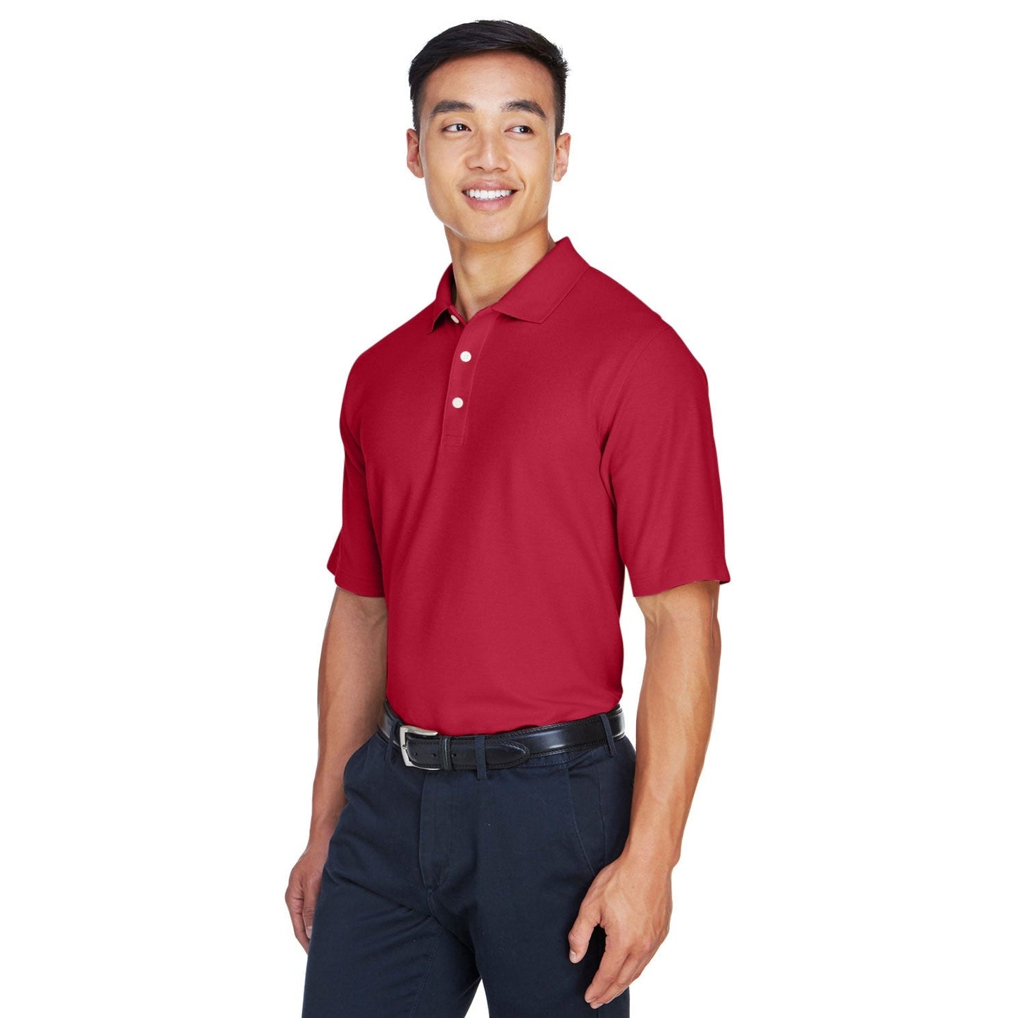 Black Polo Shirt - Devon & Jones - Performance Cotton
