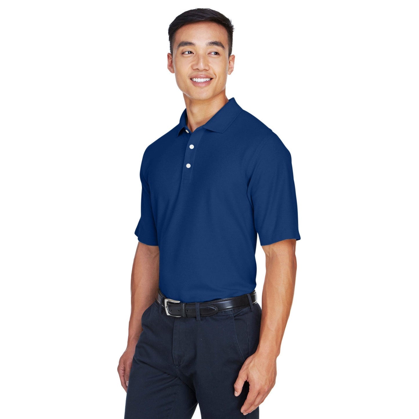 Black Polo Shirt - Devon & Jones - Performance Cotton