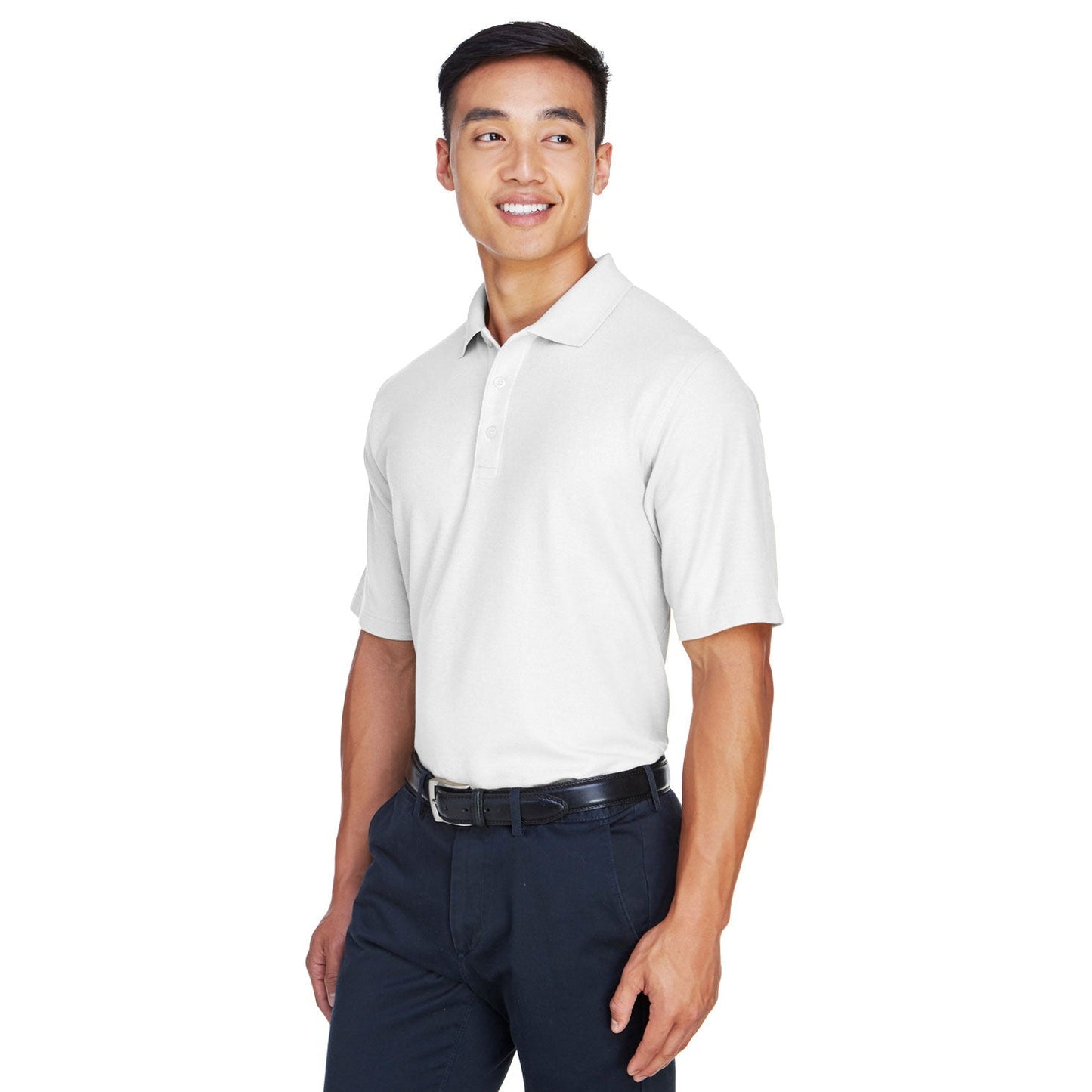 Black Polo Shirt - Devon & Jones - Performance Cotton