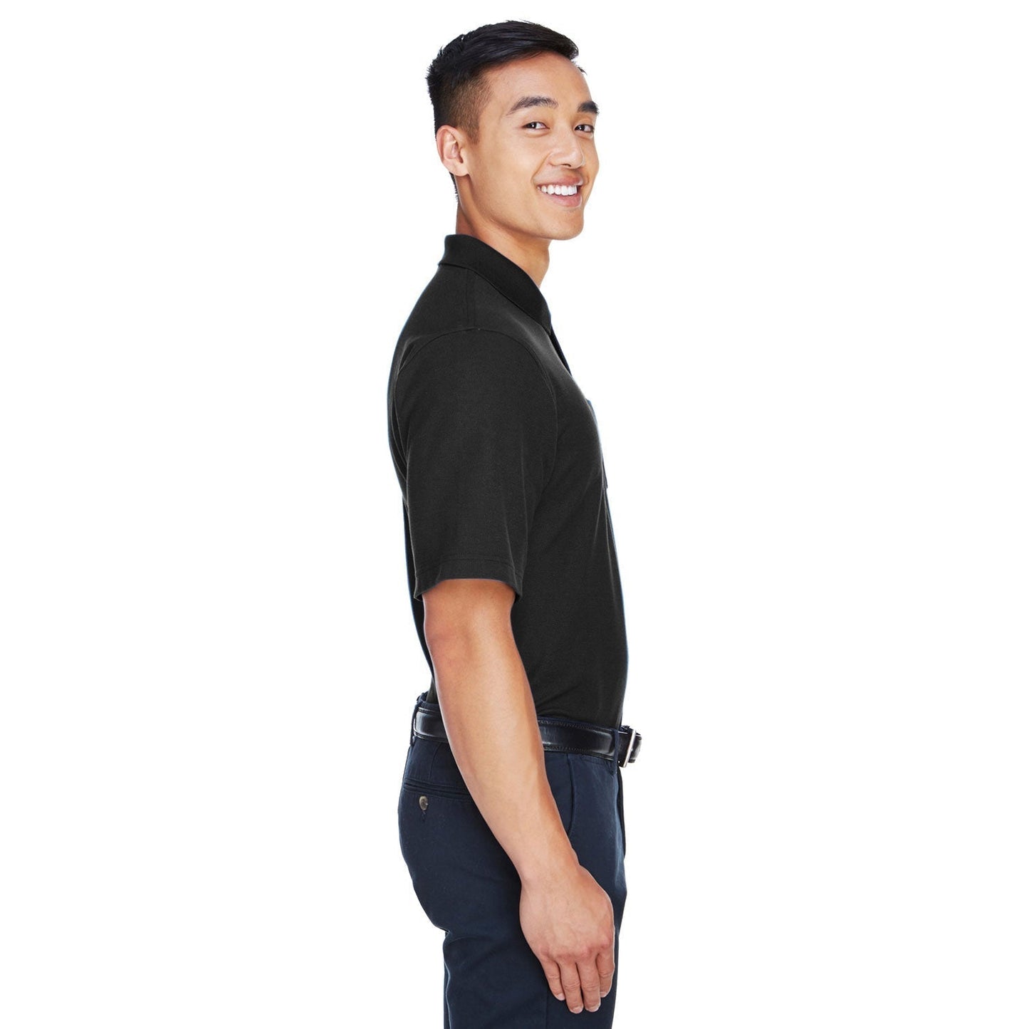 Black Polo Shirts - Devon & Jones - Comfortable Cotton