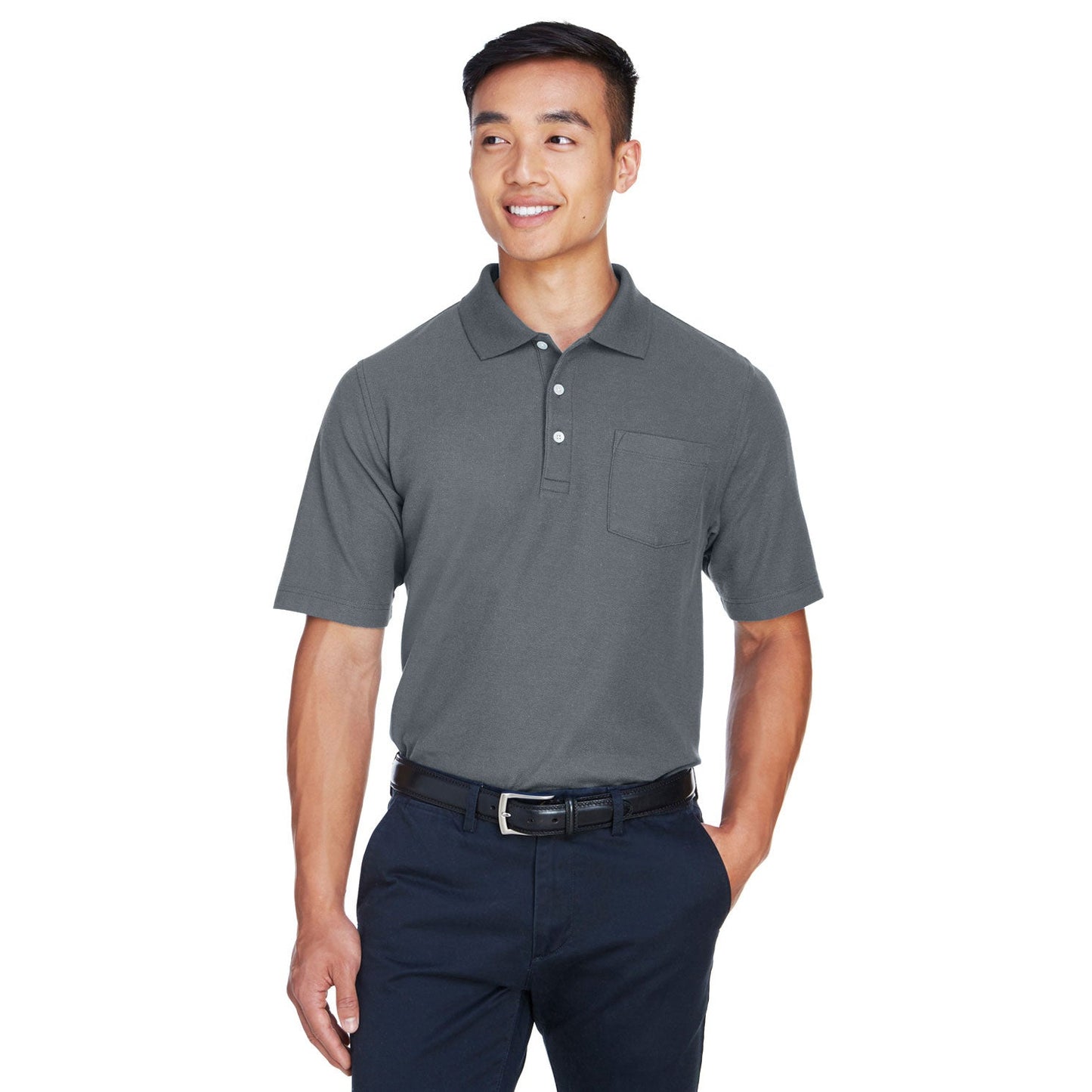 Black Polo Shirts - Devon & Jones - Comfortable Cotton