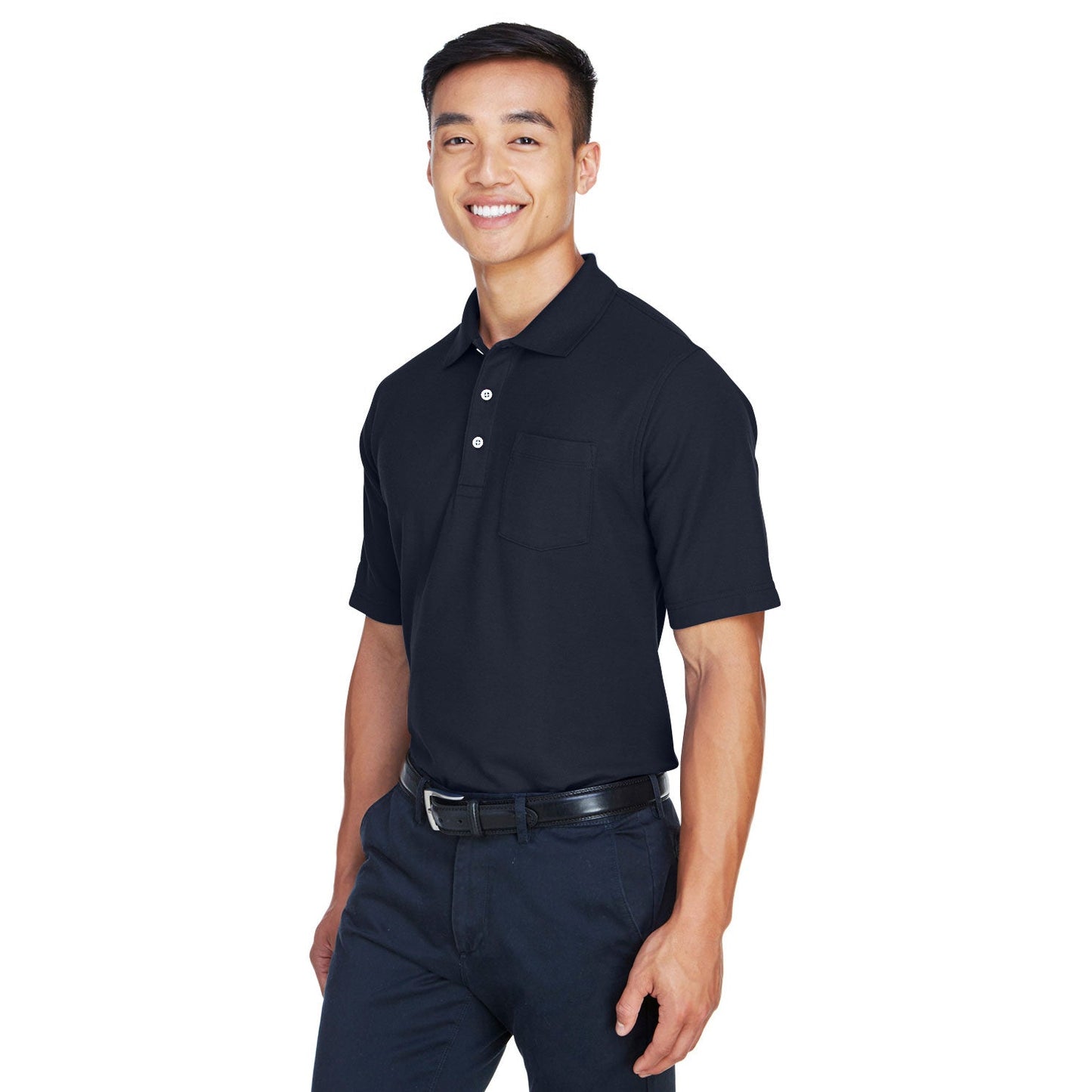 Black Polo Shirts - Devon & Jones - Comfortable Cotton