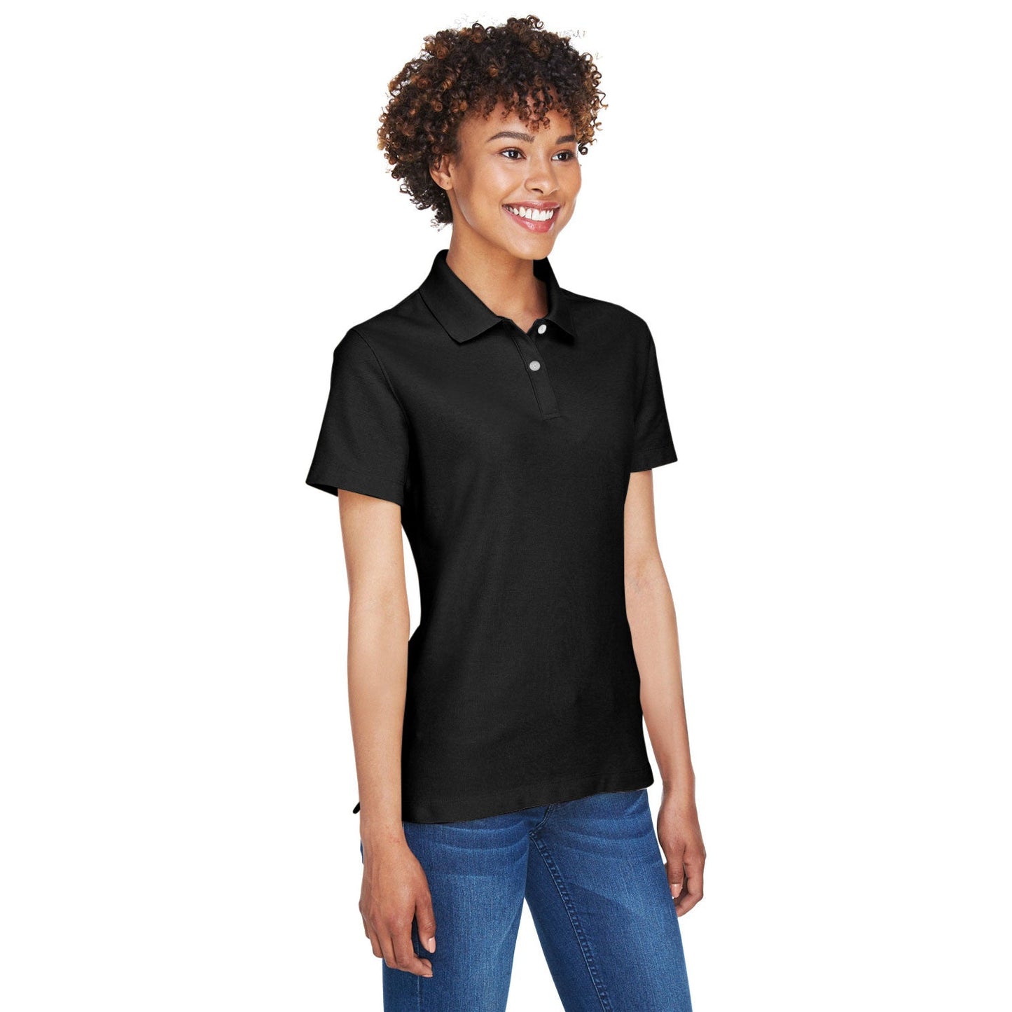 Black Polo Shirt - Devon & Jones - Performance Fabric
