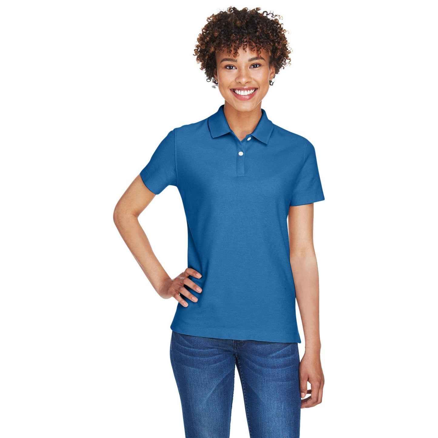 Black Polo Shirt - Devon & Jones - Performance Fabric