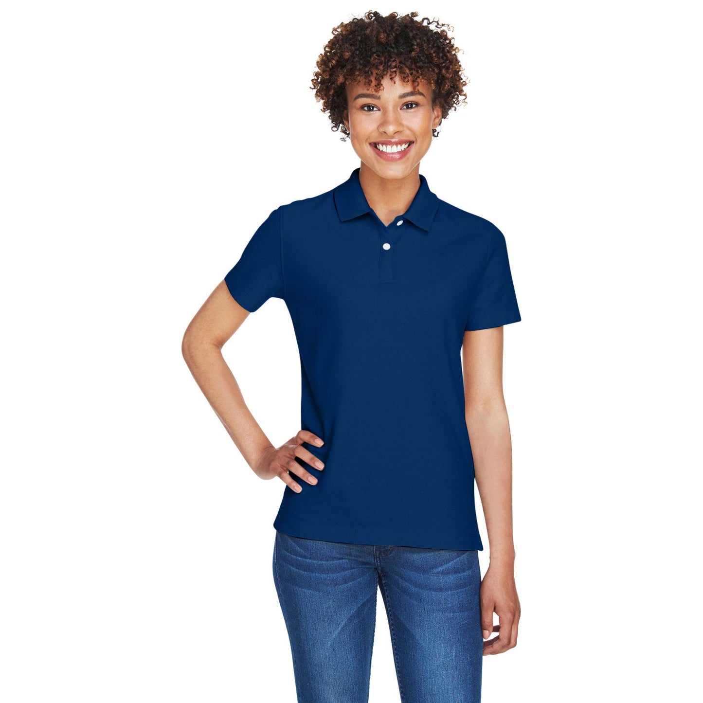 Black Polo Shirt - Devon & Jones - Performance Fabric