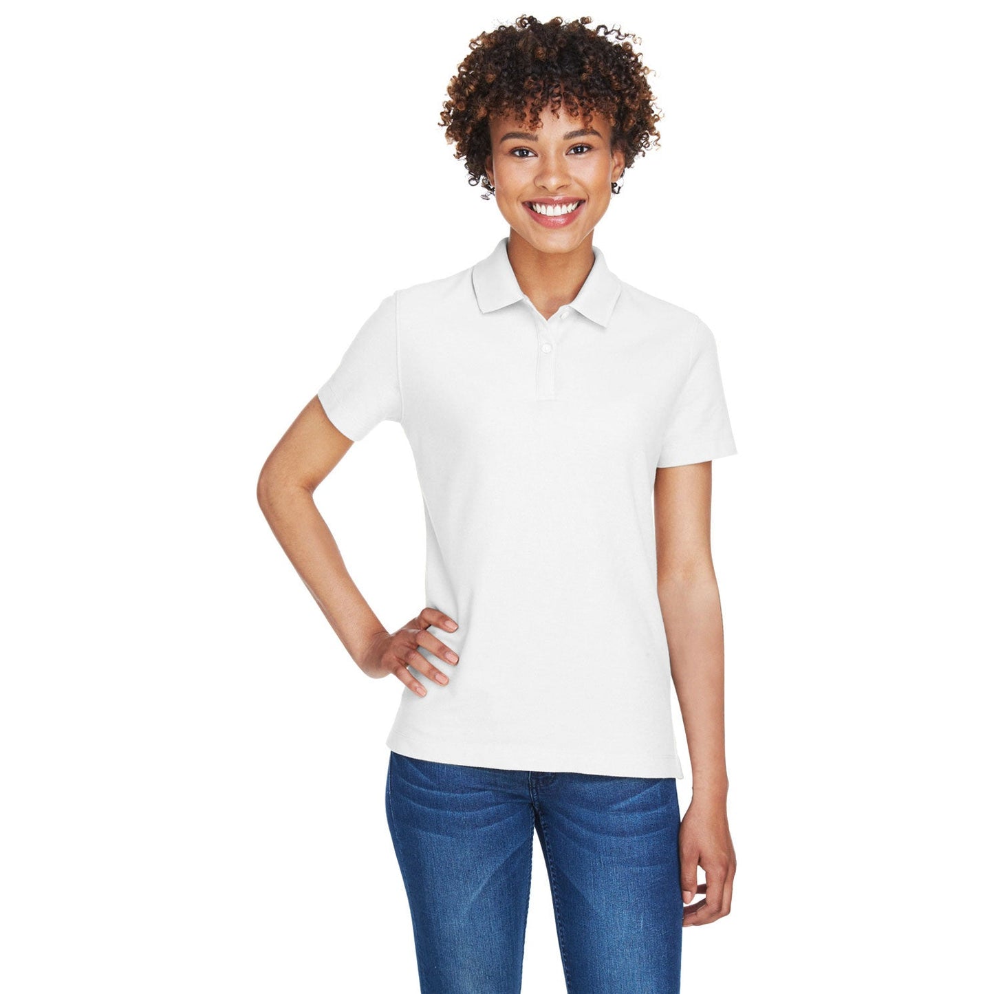 Black Polo Shirt - Devon & Jones - Performance Fabric