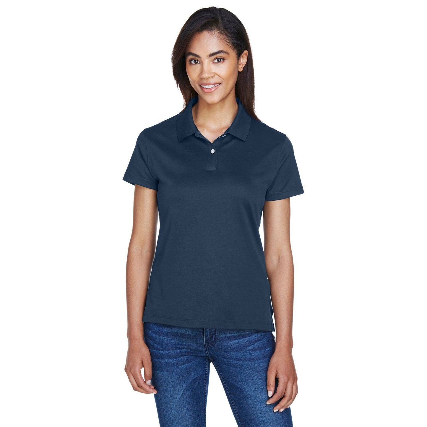 Black Polo Shirt - Devon & Jones - Moisture-Wicking