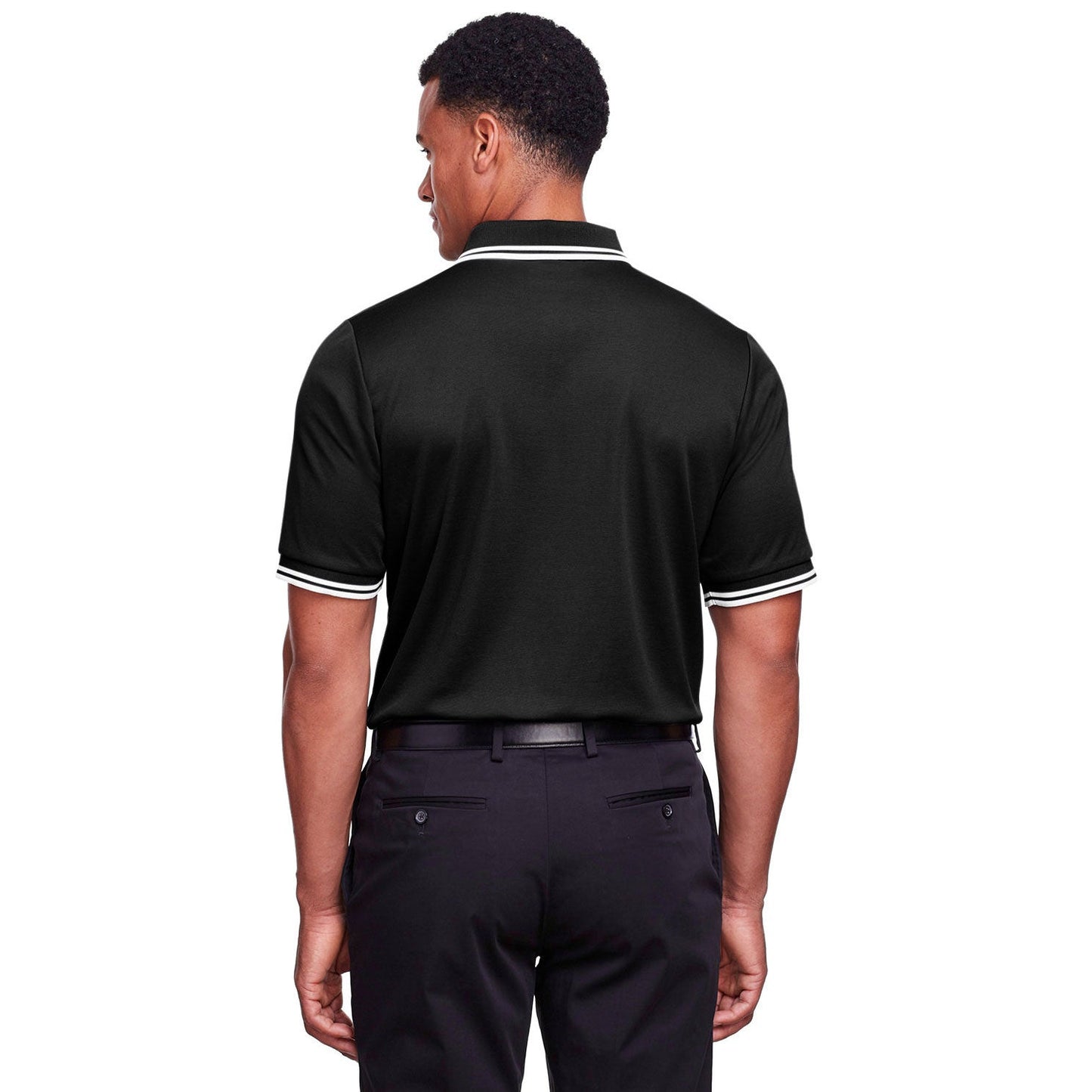 Black/White Polo Shirt - Devon & Jones - Performance Fit