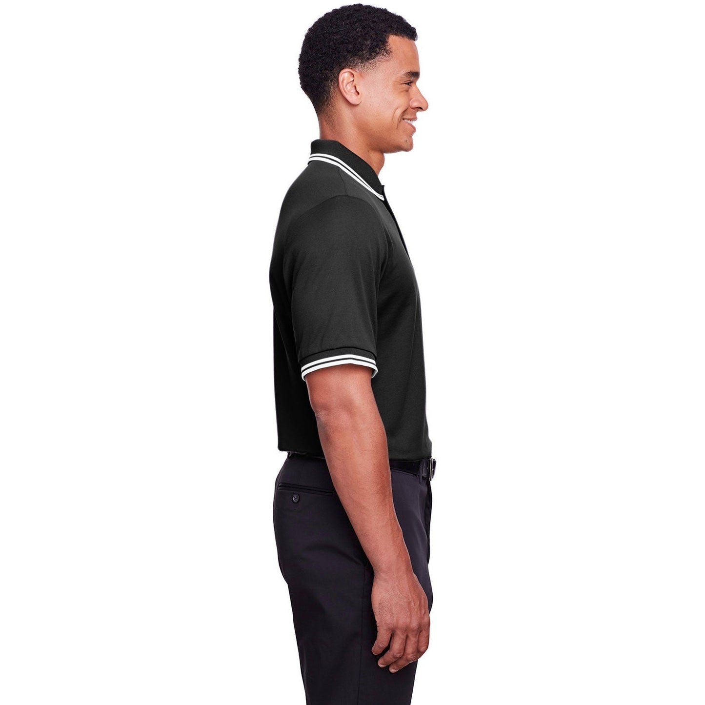 Black/White Polo Shirt - Devon & Jones - Performance Fit
