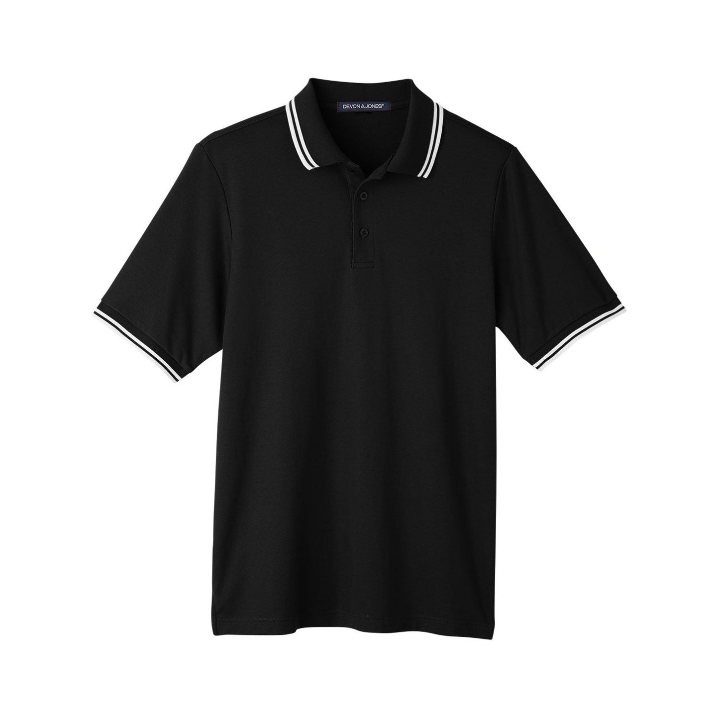 Black/White Polo Shirt - Devon & Jones - Performance Fit
