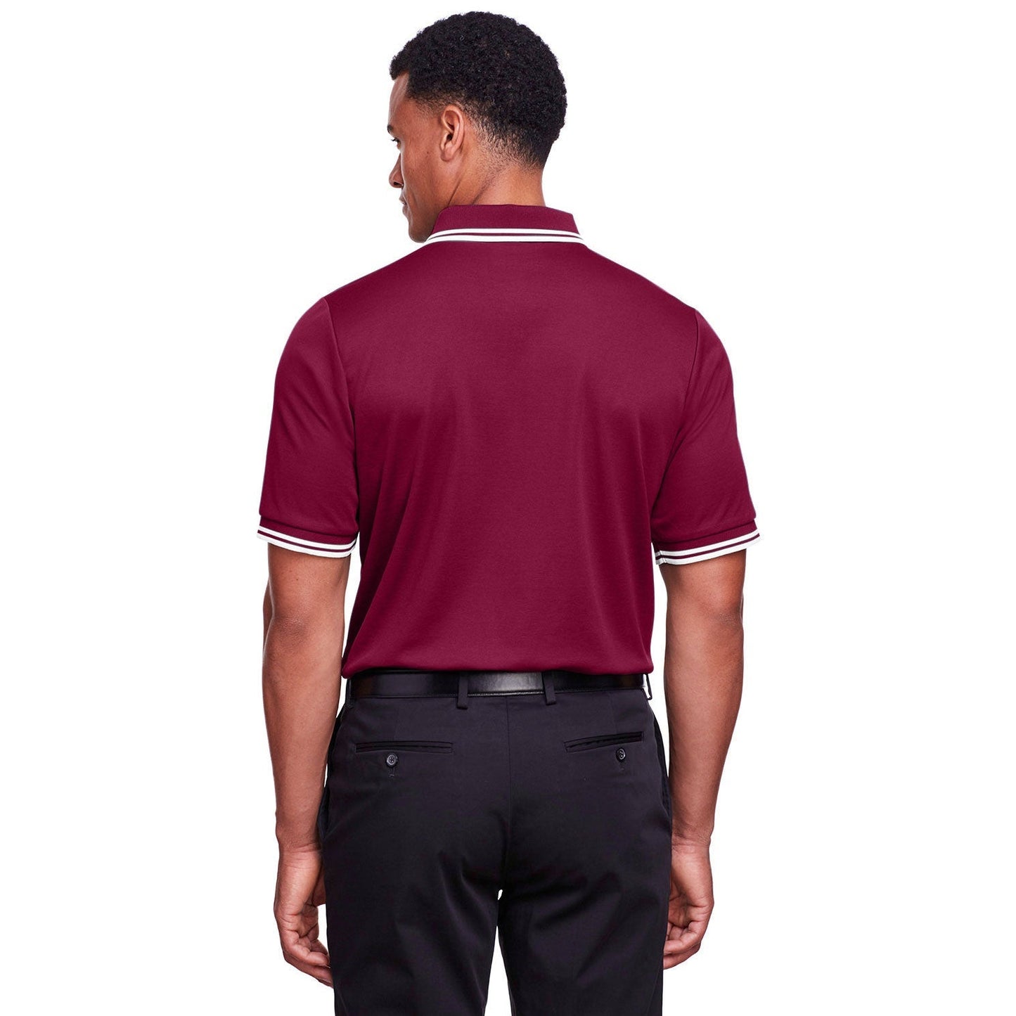 Black/White Polo Shirt - Devon & Jones - Performance Fit