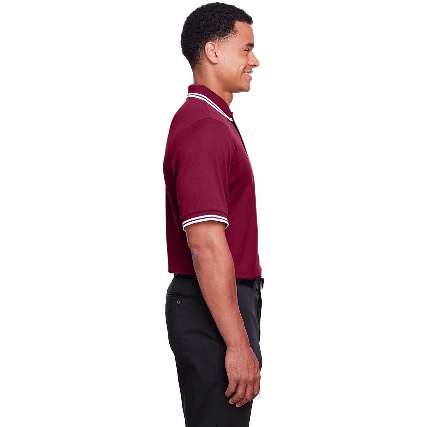 Black/White Polo Shirt - Devon & Jones - Performance Fit