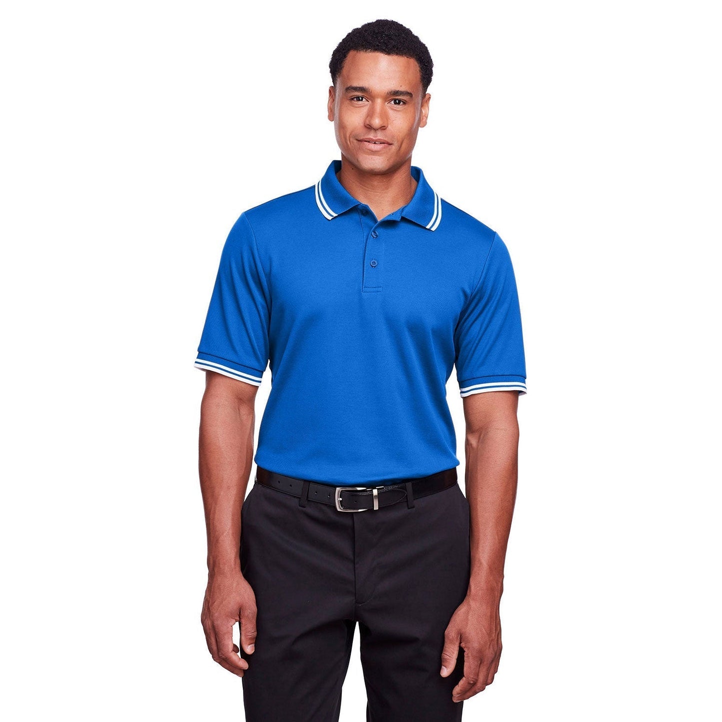 Black/White Polo Shirt - Devon & Jones - Performance Fit