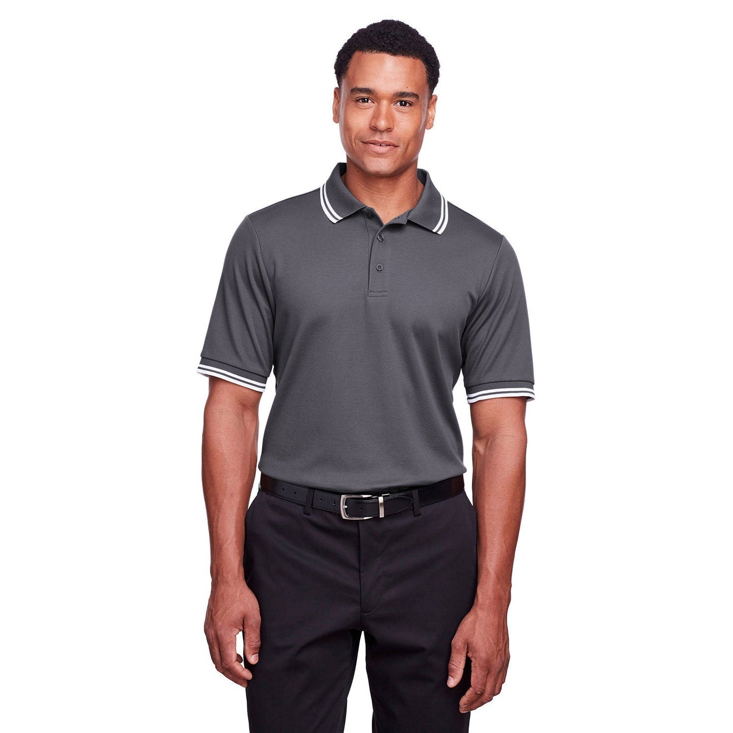 Black/White Polo Shirt - Devon & Jones - Performance Fit