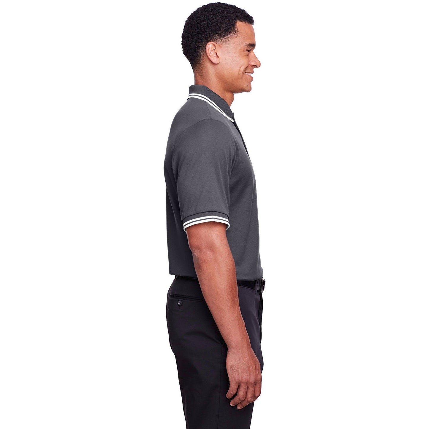 Black/White Polo Shirt - Devon & Jones - Performance Fit
